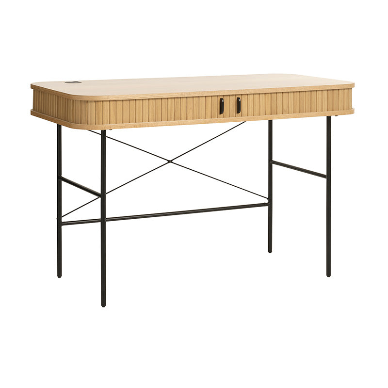 NOLA 47-Inch Study Desk - Solid Oak Wood Writing Desk for Home Office, Dorm Room, or Study Space - Perfect for Remote Work and Online Learning