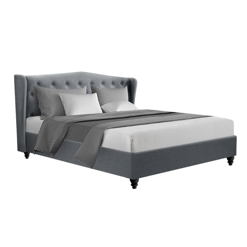 King Premium Altona Bed Grey Euro Top Mattress - Medium Firm with Bamboo Topper | Luna Series | Perfect for Back Pain Relief & Pressure Relief | Ideal for Side, Back & Stomach Sleepers