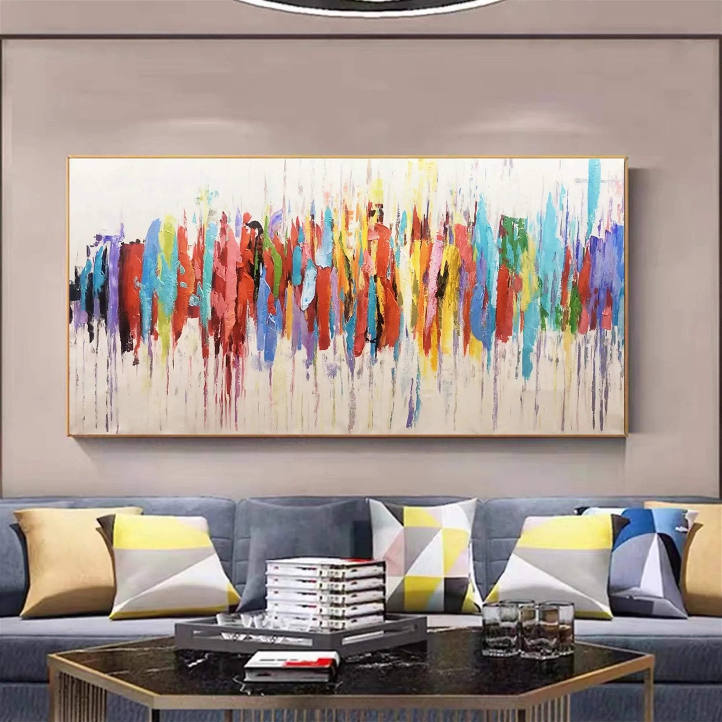 Abstract Painting #AB 123 - Modern Wall Art for Living Room, Bedroom & Office Decor | Handmade Canvas Artwork | Unique Home Decor Gift Idea