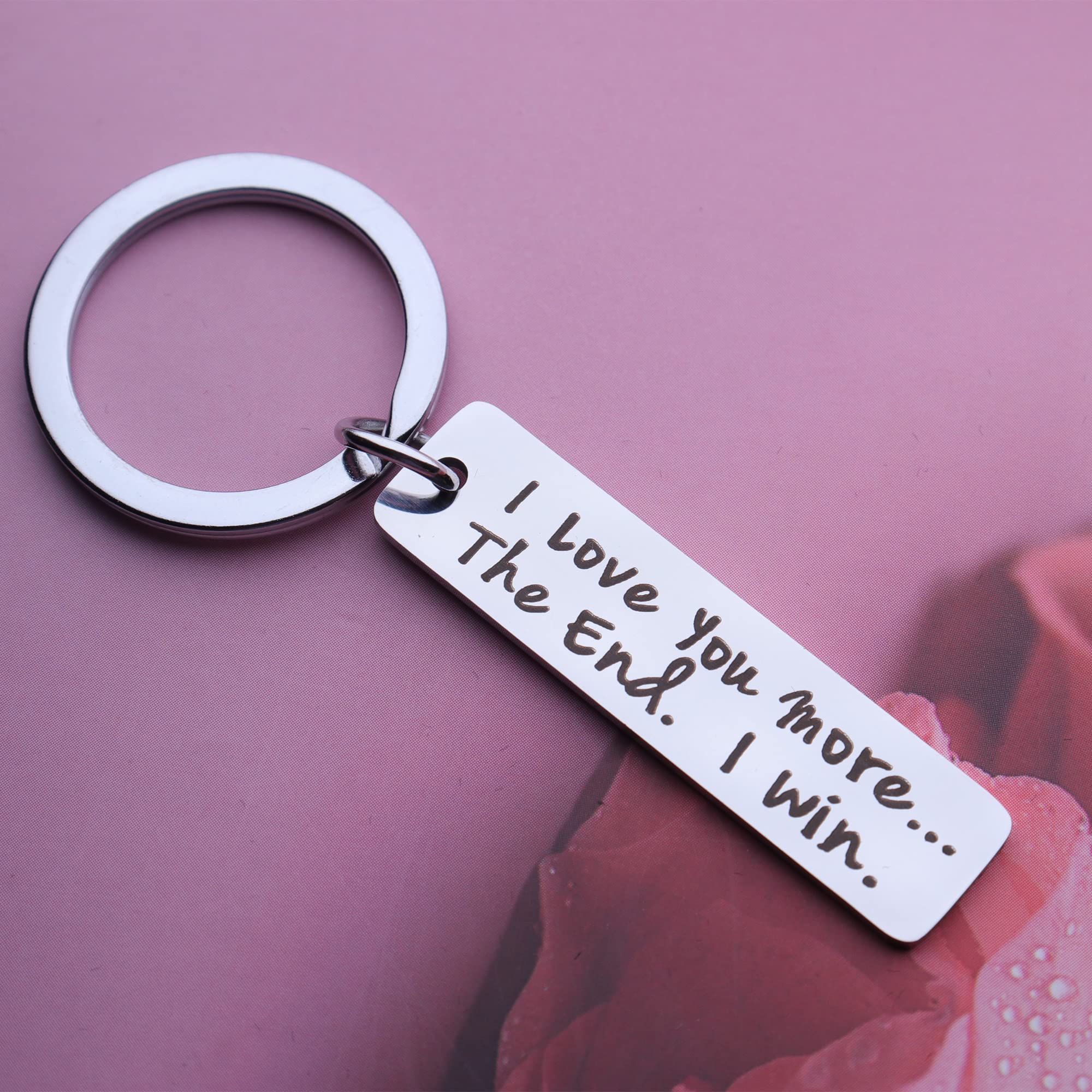 Jstud Inspirational Keychain - 'I Love You More' Couples Keychain for Her, Women - Perfect Birthday, Anniversary & Graduation Gift for Couples - Great for Everyday Carry, Romantic Surprises & Special Occasions