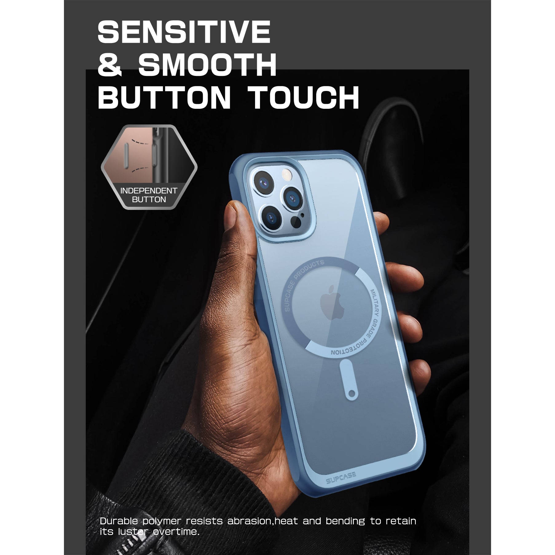 iPhone 13 Pro Max Case 6.7 Inch - Unicorn Beetle MAG Slim Clear Protective Cover with MagSafe Compatible in Blue | Perfect for Everyday Use, Work & Travel Protection