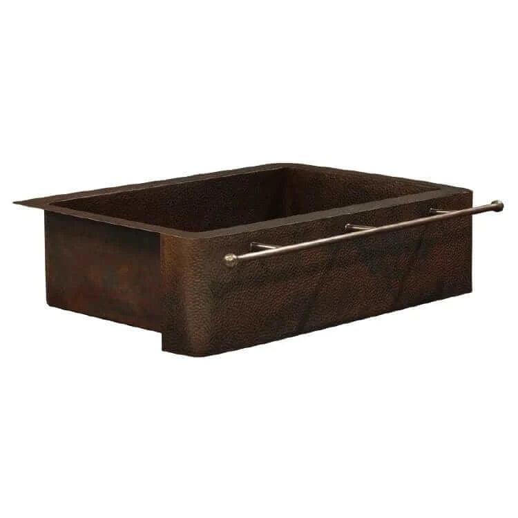 Thompson Kahlo 33-Inch Aged Copper Farmhouse Kitchen Sink - Double Bowl Design (Model 2KS AD 2) - Perfect for Rustic, Vintage & Modern Farmhouse Kitchens