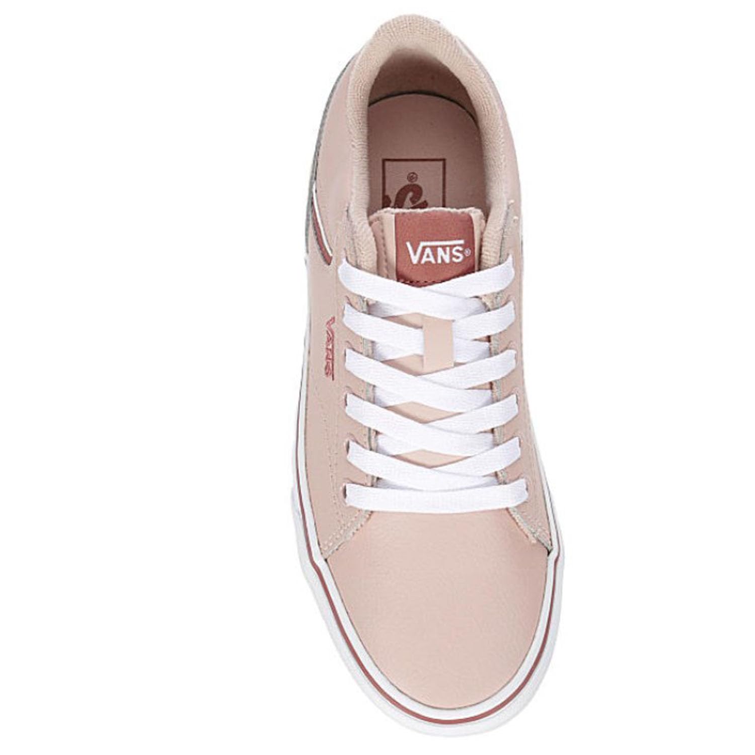 Vans Unisex Seldan Lace-Up Low-Top Sneakers - Tumbled Leather in Dusty Rose | Casual Streetwear & Skate Shoes for Men & Women