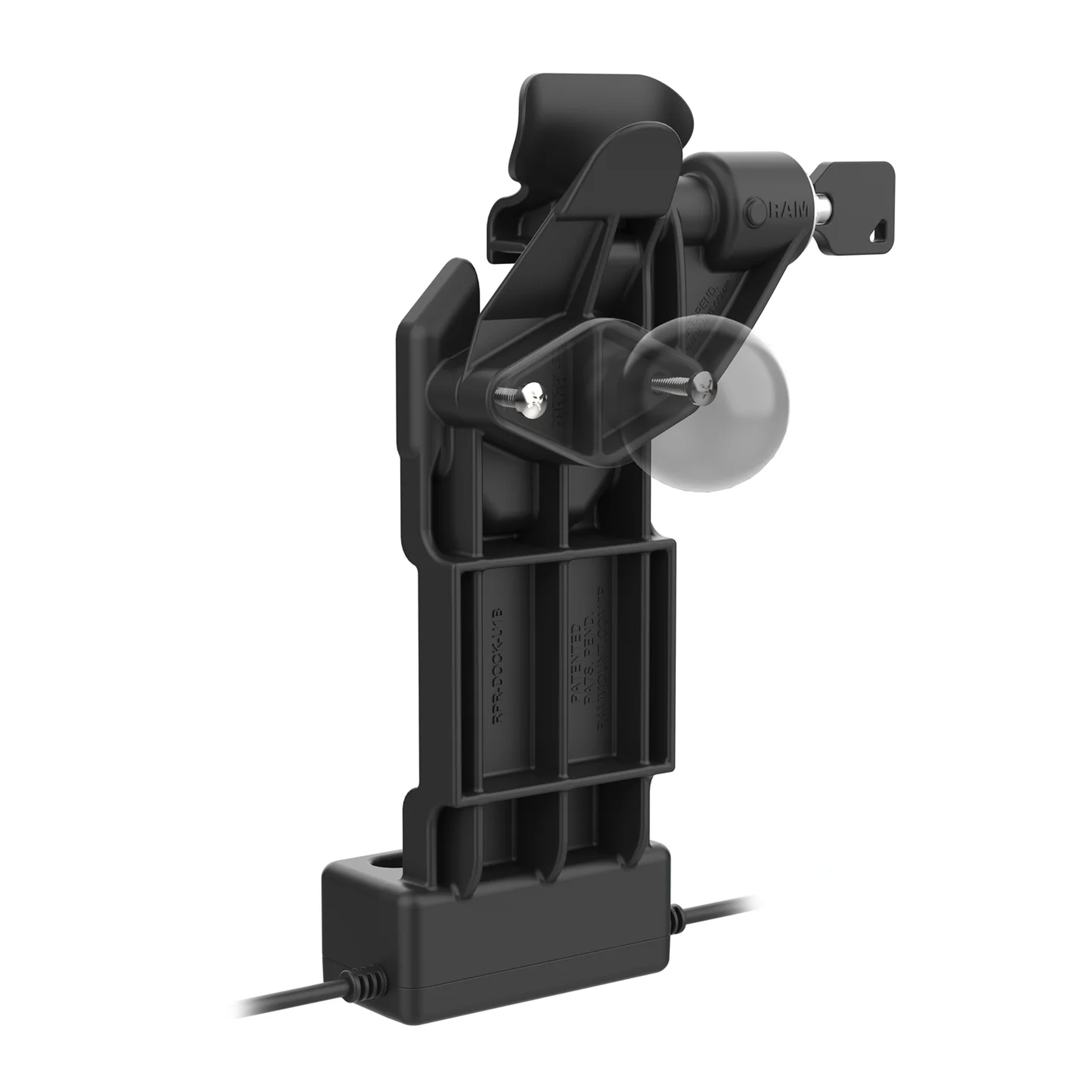 GDS® Uni Conn™ Left Locking Powered Dock with USB A & RJ45 Data Ports - Compatible with RAM Mounts (Model: GDS DOCKLL U1CP RJ45AU) | Perfect for Truck Drivers, Fleet Management & Mobile Workstations