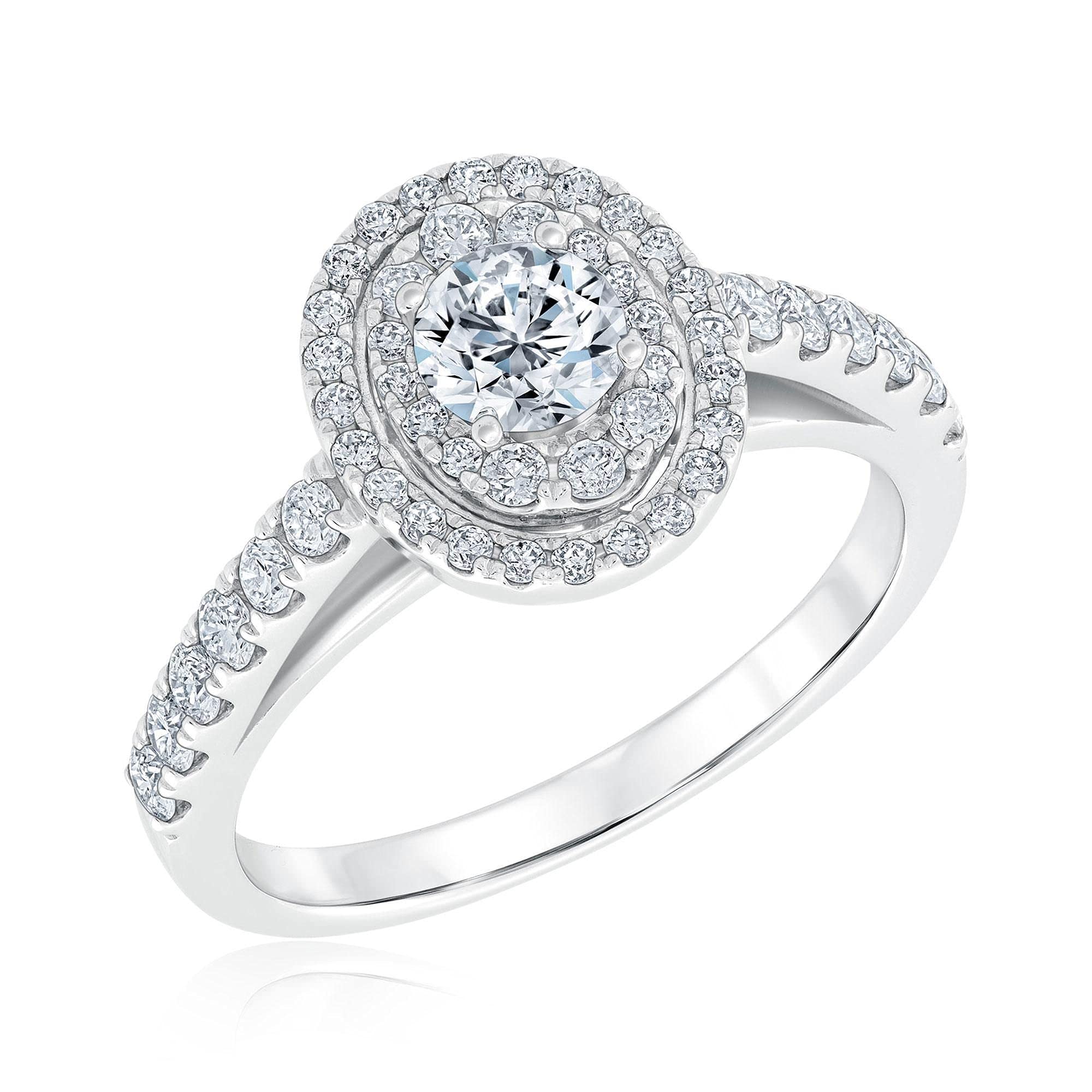 10K 14K 18K Gold & 925 Sterling Silver 1.5 Carat Moissanite Wedding Band Set - 2 Piece Bridal Ring Set for Women, Fine Jewelry Gift for Anniversary, Engagement, Valentine's Day - Perfect for Proposals, Weddings & Special Occasions