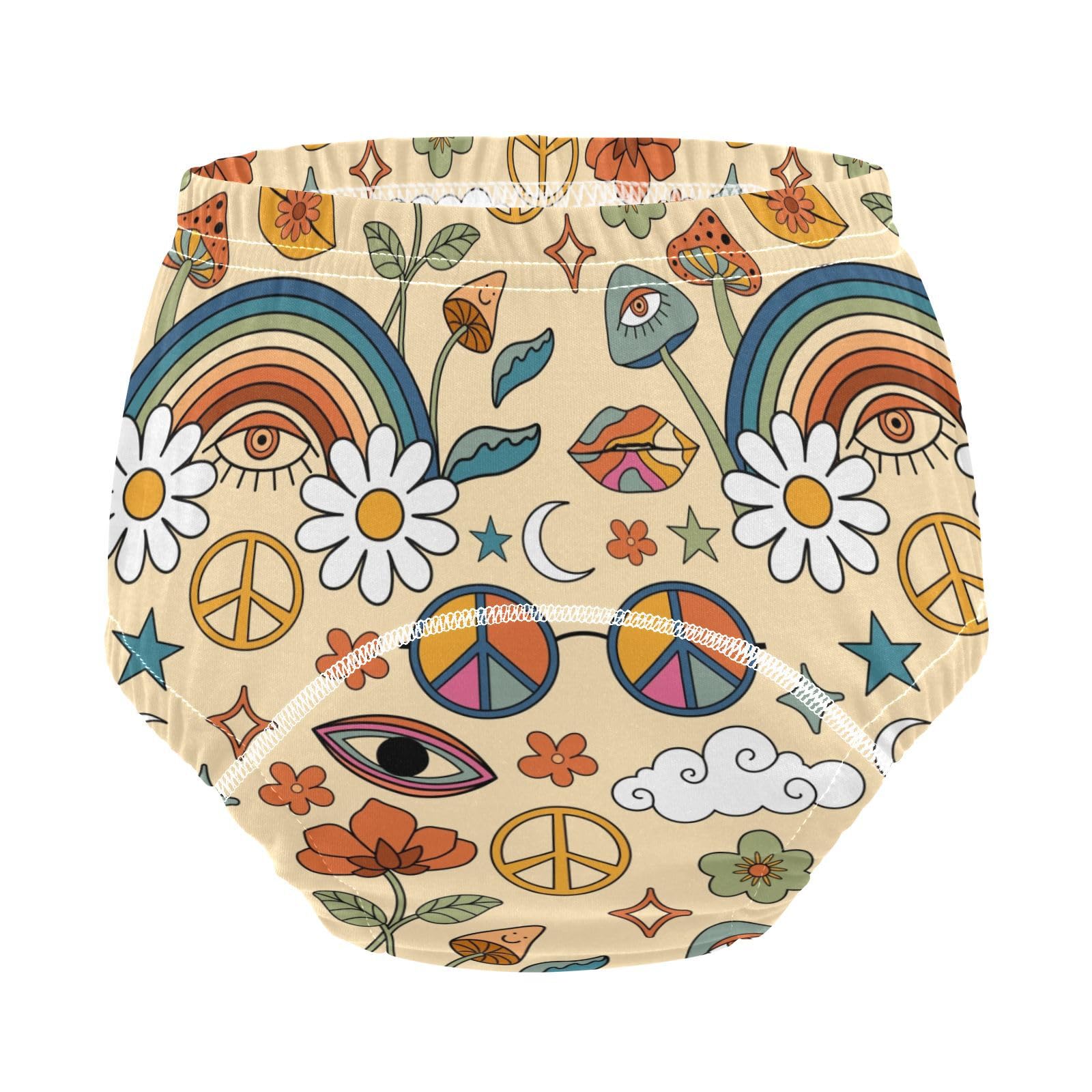 Rainbow Eye Safari Mushroom Potty Training Shorts for Toddlers - Soft Cotton Training Underwear for Little Boys - Perfect for Daycare, Home & Travel Use