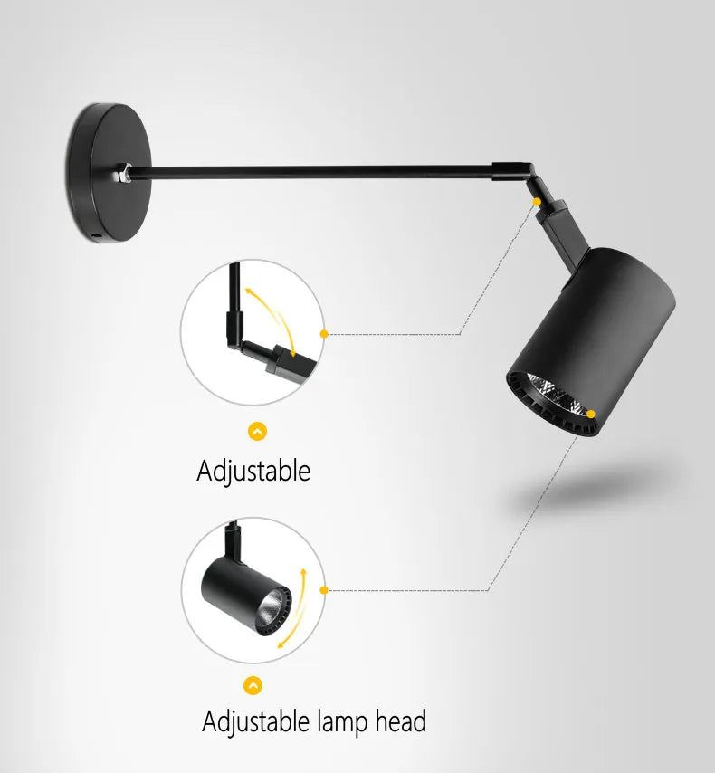 Extendable LED Wall Light with Long Arm - Modern Telescopic Wall Art Lighting for Living Room, Bedroom & Office Decor