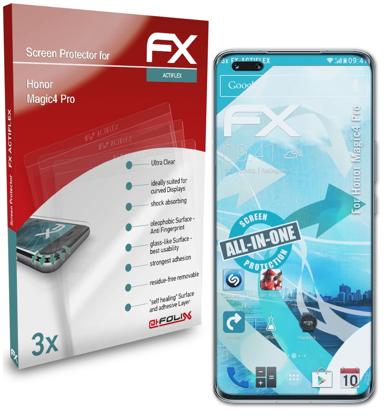 Honor Magic 4 Pro Screen Protector - 3 Pack Ultra Clear Flexible Tempered Glass Film - Anti-Scratch & Bubble-Free for Daily Use, Gaming & Work Protection