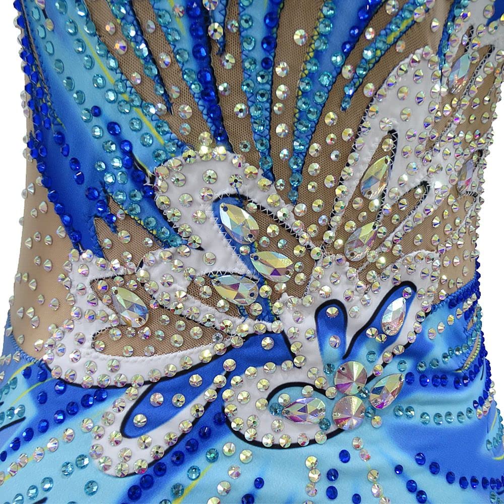 LIUHUO Girls Synchronized Swimming Suits - Women's Competitive Dance Leotards - Handmade Performance Swimwear for Water Ballet & Team Routines