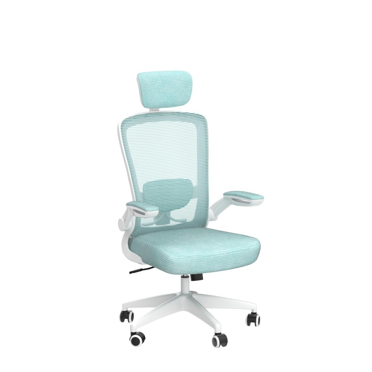 FelixKing Ergonomic Office Chair with Adjustable Lumbar Support & Headrest - High Back Swivel Task Chair for Home Office, Gaming & Work - Light Blue Adjustable Height Desk Chair with Armrests | Perfect for Long Work Hours, Online Meetings & PC Gaming Sessions