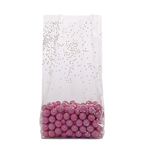 White Polka Dot Cello Treat Bags - 100 Pack of 2