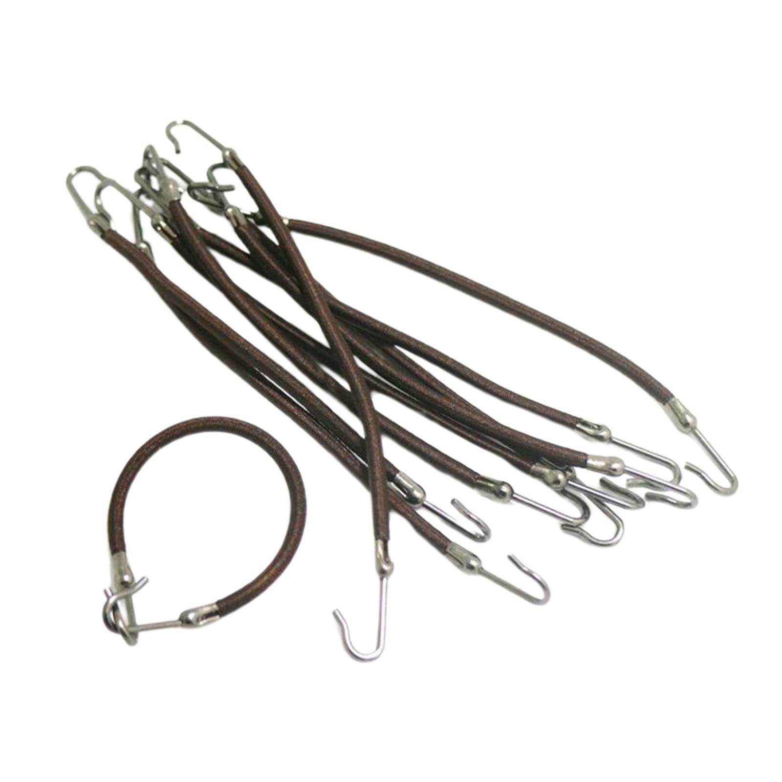 Hellery 10-Pack Brown Hair Styling Ponytail Hooks Holder Bands - Elastic Hair Clips for Women & Girls - Perfect for Workouts, Office, and Everyday Hairstyles