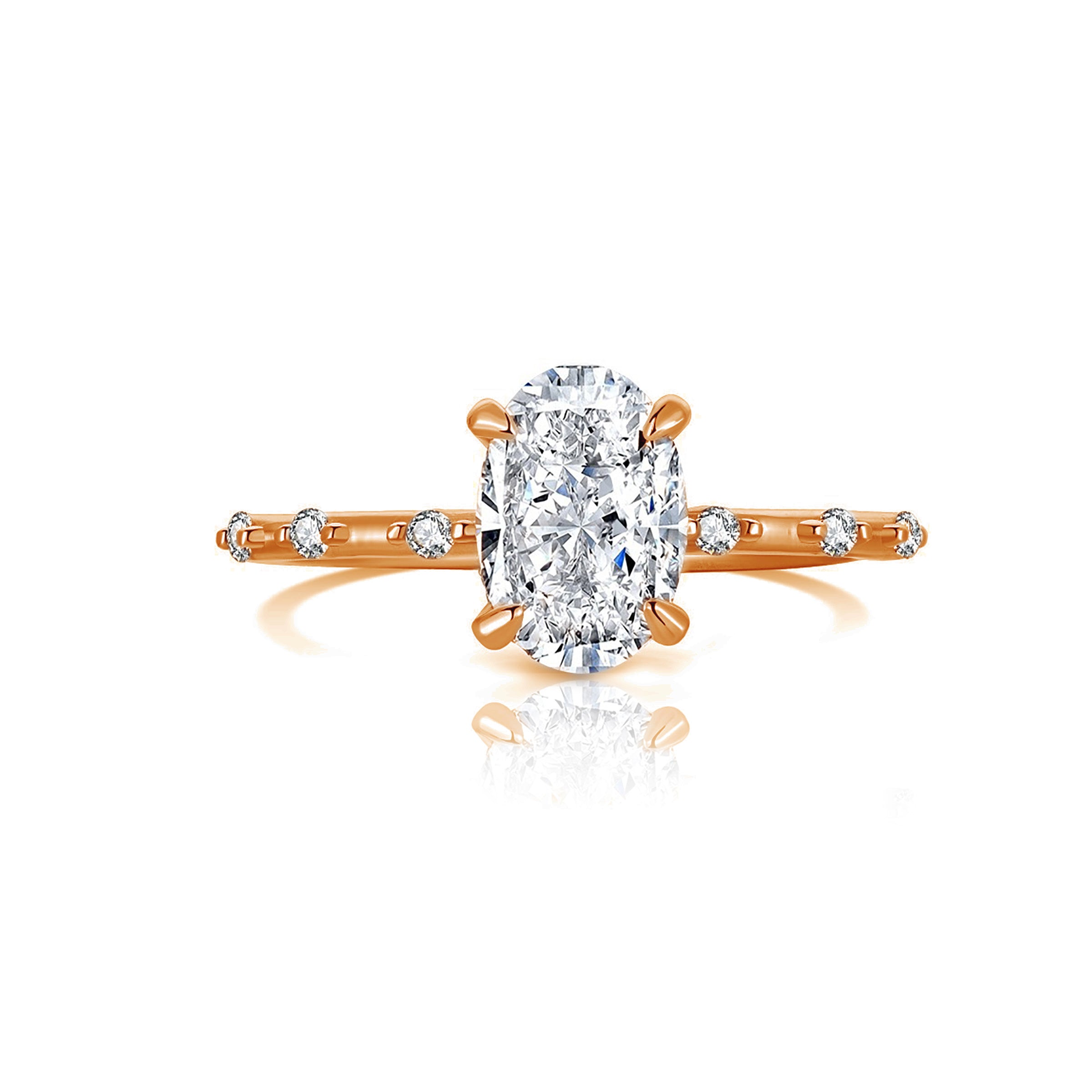 Oval Cut Moissanite Ashes Ring - Aurora Collection | Memorial Jewelry for Loved Ones | Perfect for Remembrance, Sympathy Gifts & Special Occasions