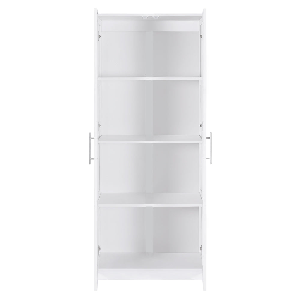 2 Door Wardrobe Closet Storage Cabinet - White Wooden Bedroom Organizer for Clothes, Shoes & Accessories | Perfect for Master Bedroom, Guest Room & Dormitory Organization