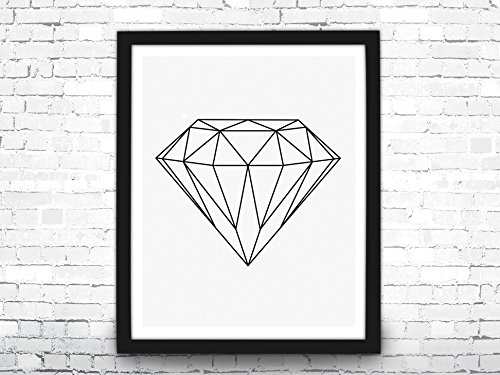 Geometric Diamond Print Wall Art - Minimalist Modern Abstract Home Decor - Perfect for Living Room, Bedroom & Office Decoration
