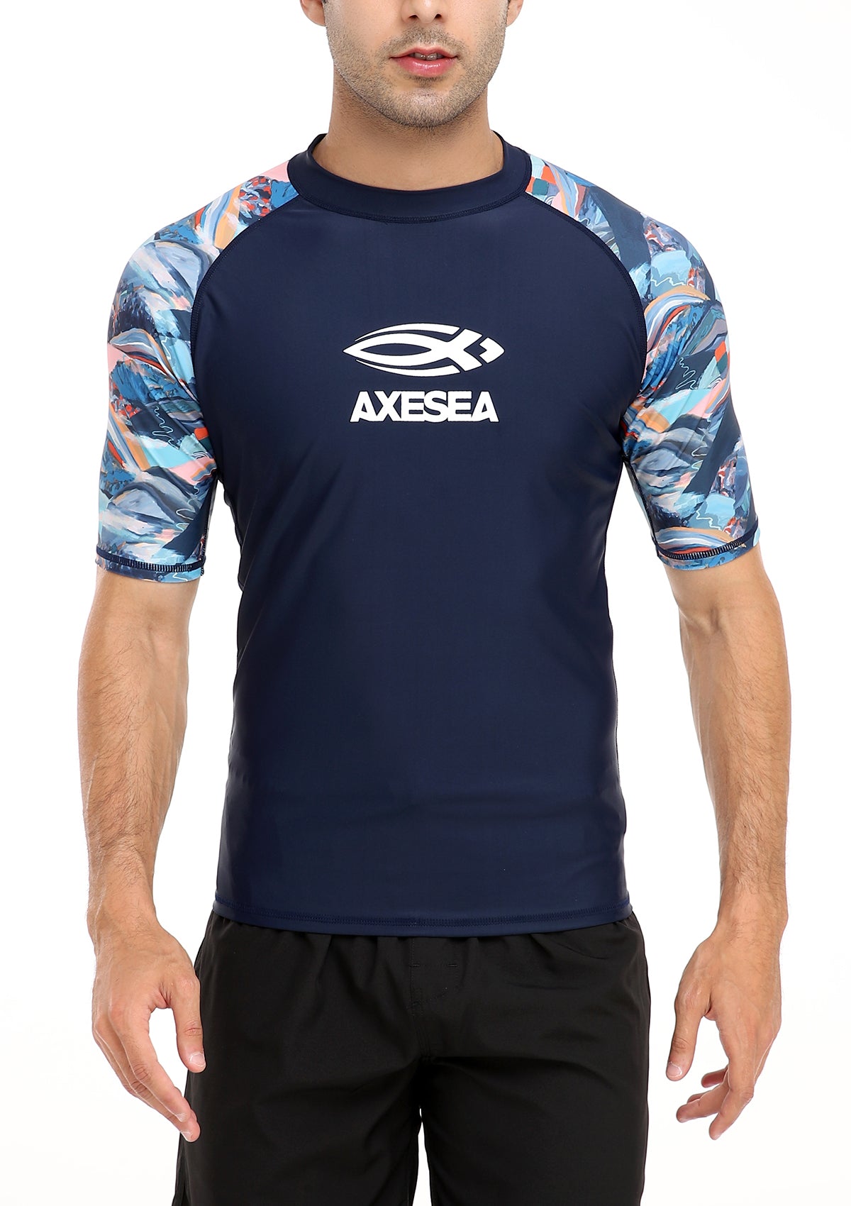 Axesea UPF 50+ Sun Protection Short Sleeve Rash Guard Shirt - Lightweight Quick-Dry Swim Shirt for Men & Women - Perfect for Swimming, Surfing, Beach & Outdoor Activities