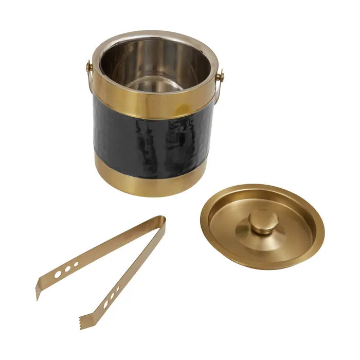 Premium Carolina Black Enamel Ice Bucket - Elegant Chilling Solution for Wine, Champagne & Cocktails - Perfect for Parties, Weddings & Home Bars