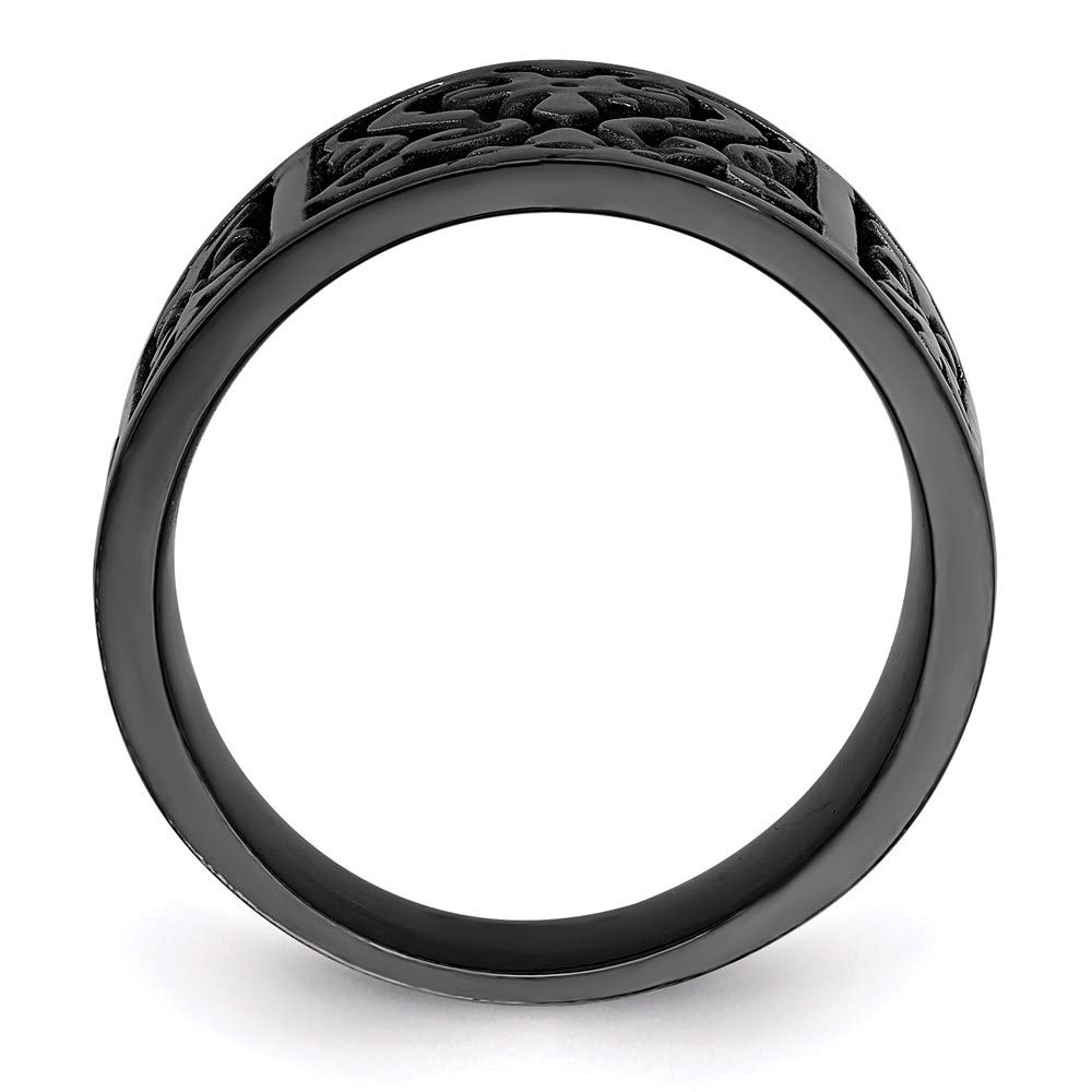 Men's Black Titanium Flat Casted 14mm Ring - Durable & Stylish Fine Jewelry for Men - Perfect Gift for Husband, Boyfriend, Anniversary - Ideal for Weddings, Date Nights & Formal Events