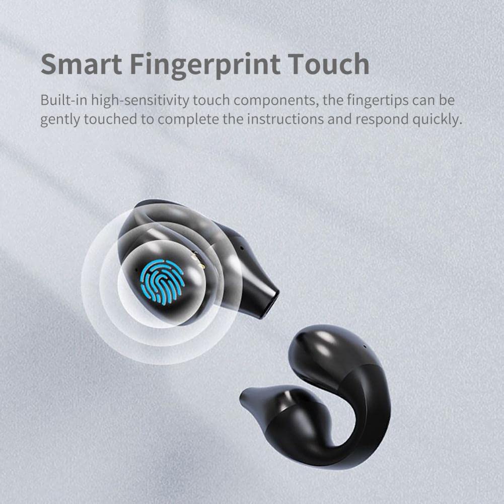 Open Ear Wireless Headphones for Sports - Bluetooth Running Earbuds, Cycling & Driving Headphones, Sweatproof Lightweight Workout Earbuds with Secure Fit - Perfect for Gym, Jogging & Outdoor Activities (White)