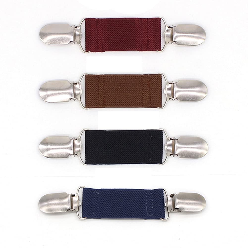 4Pcs Unisex Elastic Dress Cinch Clips - Sweater Shawl Clips, Cardigan Collar Clips for Women & Men - Fashionable Clothes Accessories for Office, Party & Daily Wear