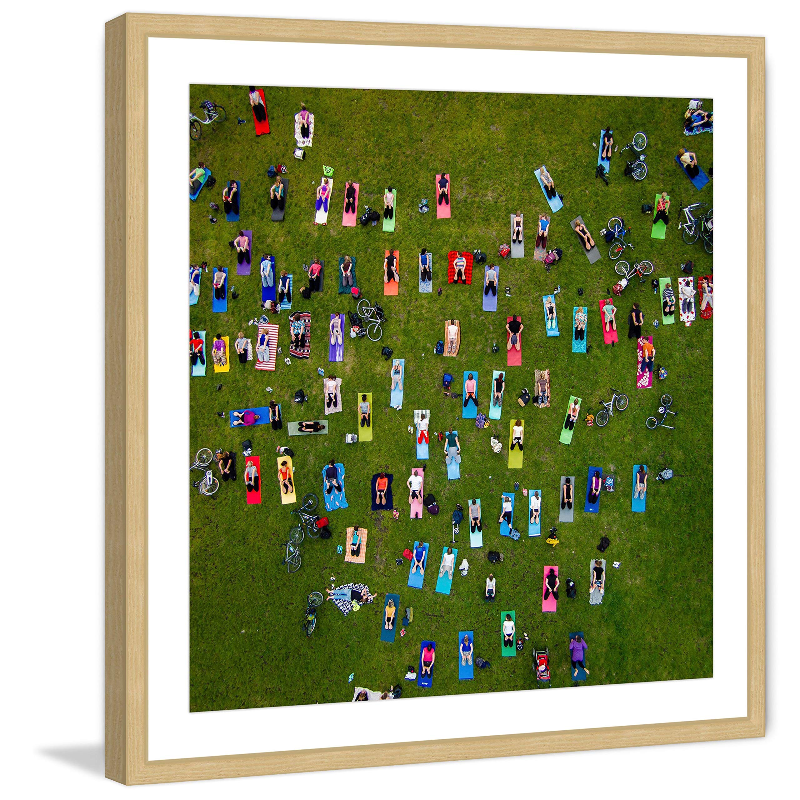 Handmade People on Towels Framed Print 18x18 by Marmont Hill - Perfect for Bathroom, Kitchen & Home Decor