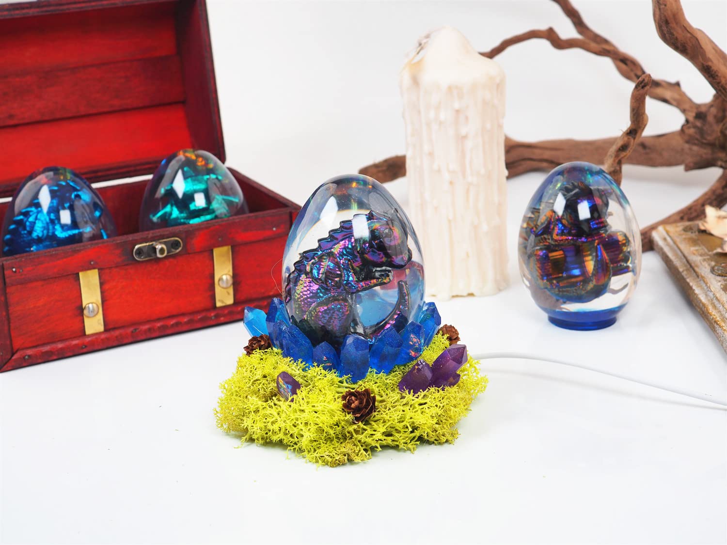 3D Dragon Egg Silicone Mold Set for Resin, Cake Decorating & Crafts