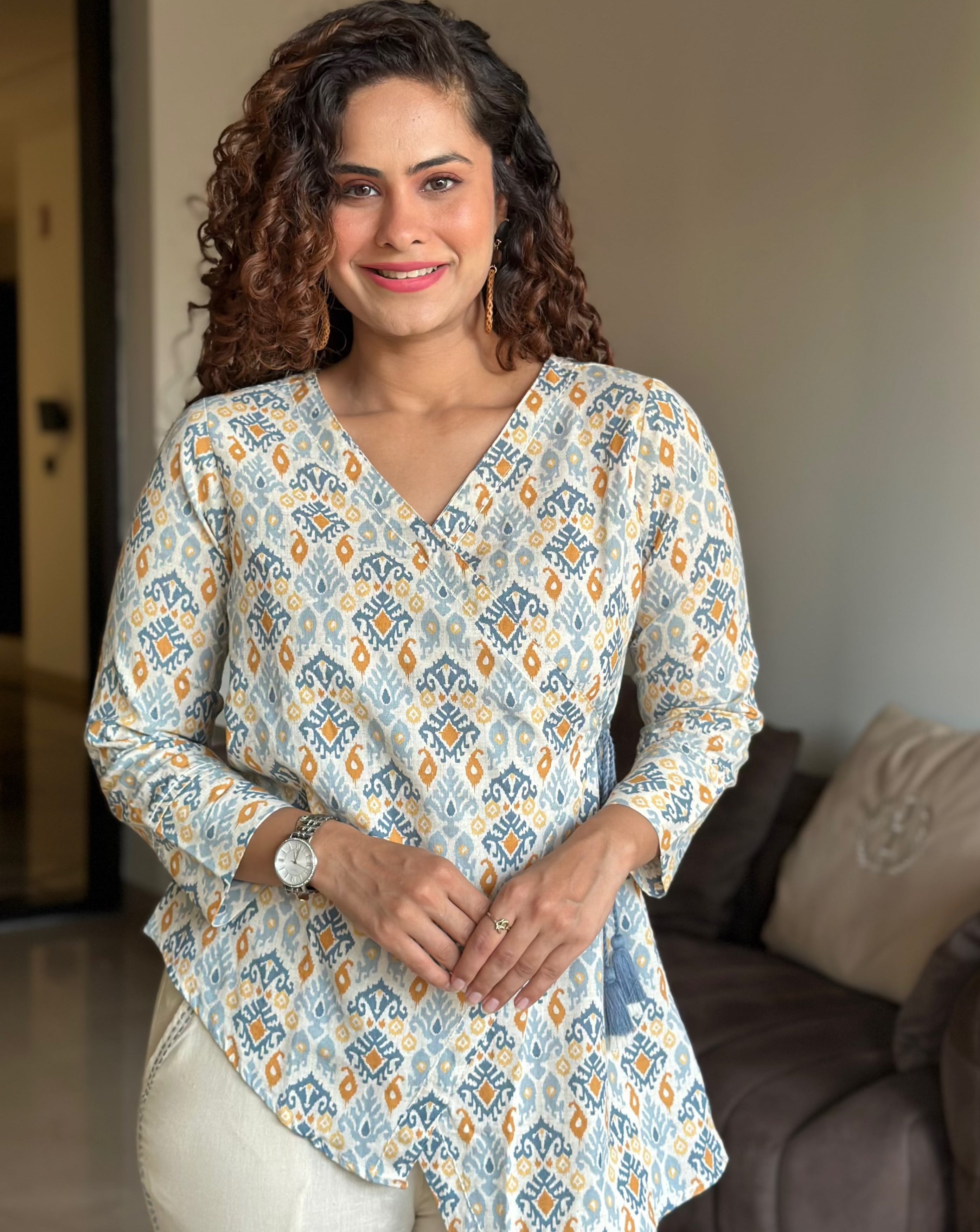 CIRCE Blue Cotton A-Line Coord Set for Women | Summer Outfits & Casual Wear | Perfect for Beach, Brunch, and Everyday Style