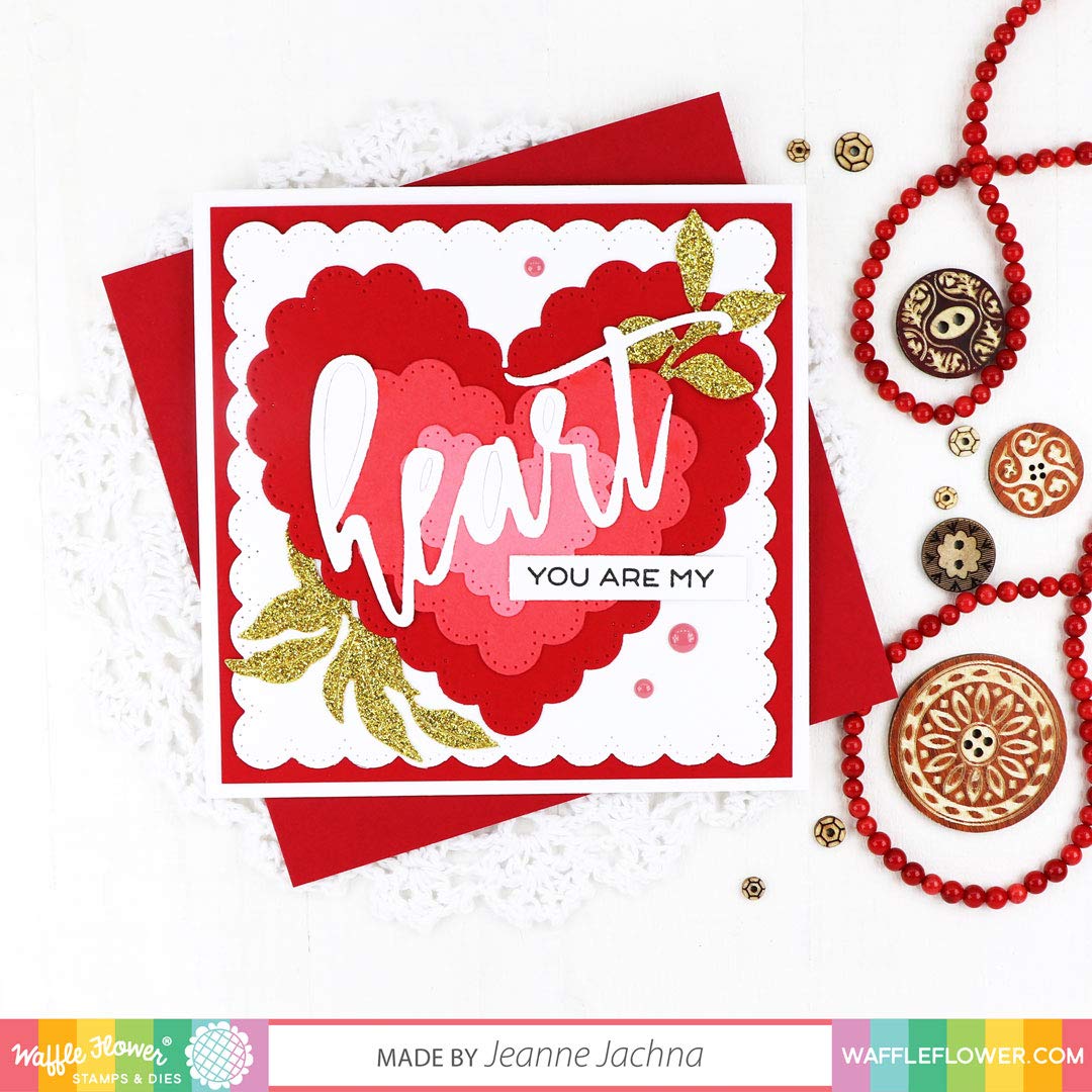 Waffle Flower Oversized Heart Stamp Set for Card Making, Scrapbooking & DIY Crafts - Perfect for Valentine's Day, Wedding Invitations & Handmade Greeting Cards