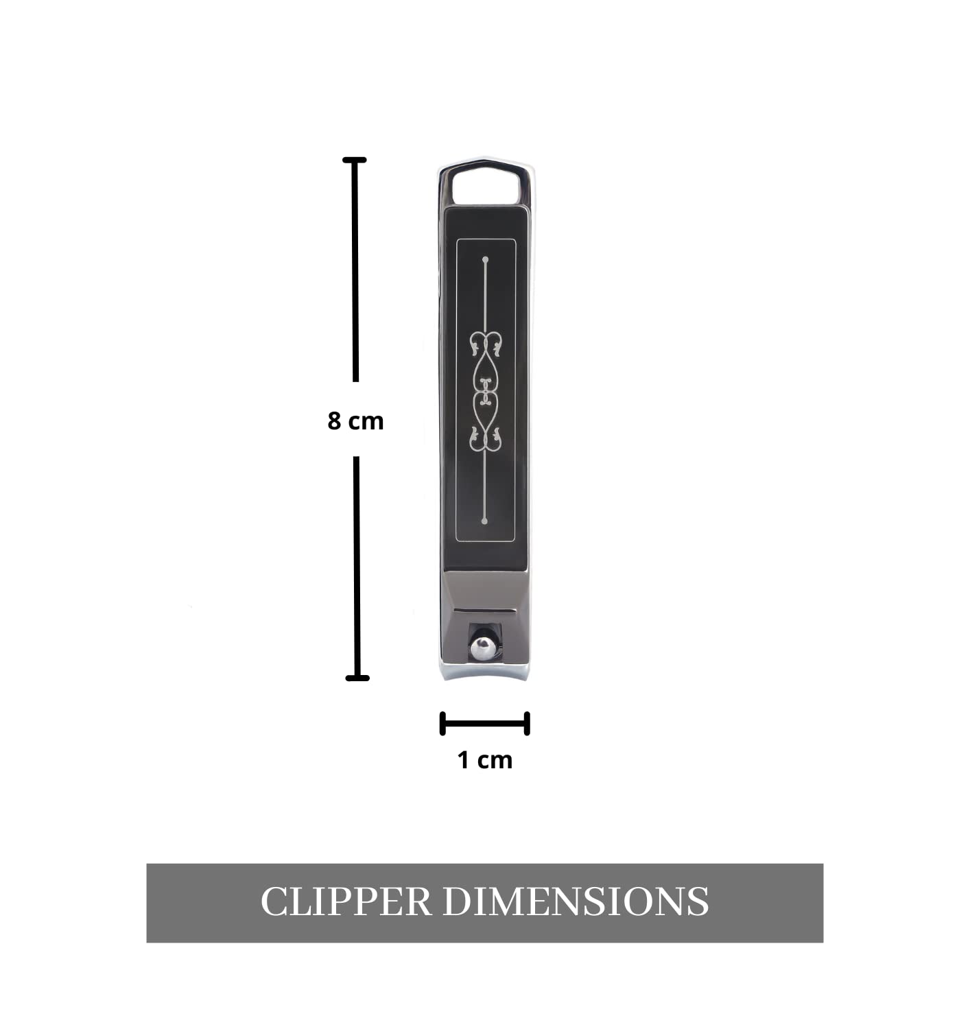 Avtail Professional Stainless Steel Nail Clipper with Built-in Nail File - Large Fingernail & Toenail Clippers for Men & Women - Perfect for Travel, Home, Salon & Grooming Kits (Glossy Black)