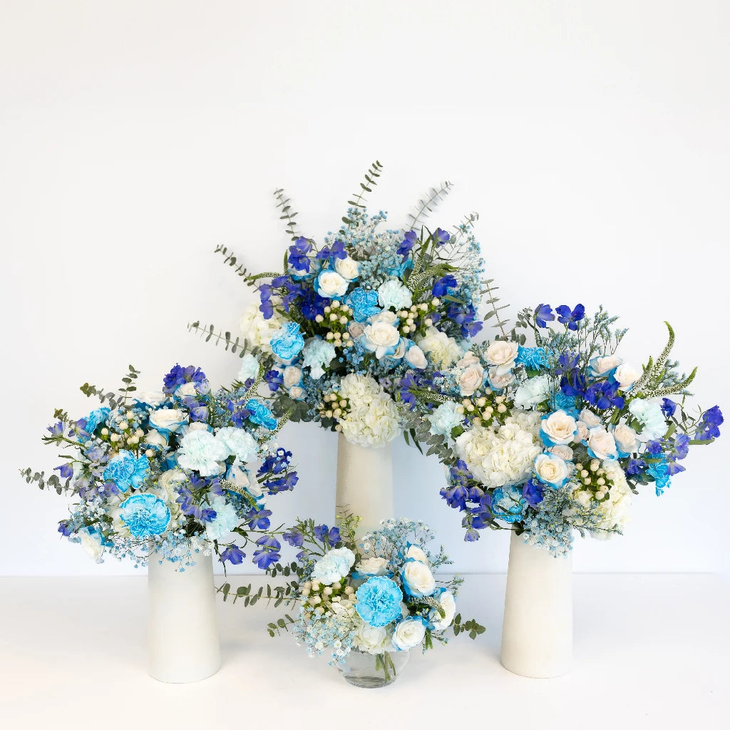 Elegant Aqua Blue Silk Flower Centerpiece for Weddings, Home Decor, and Table Settings – Perfect for Events, Parties, and Romantic Dinners
