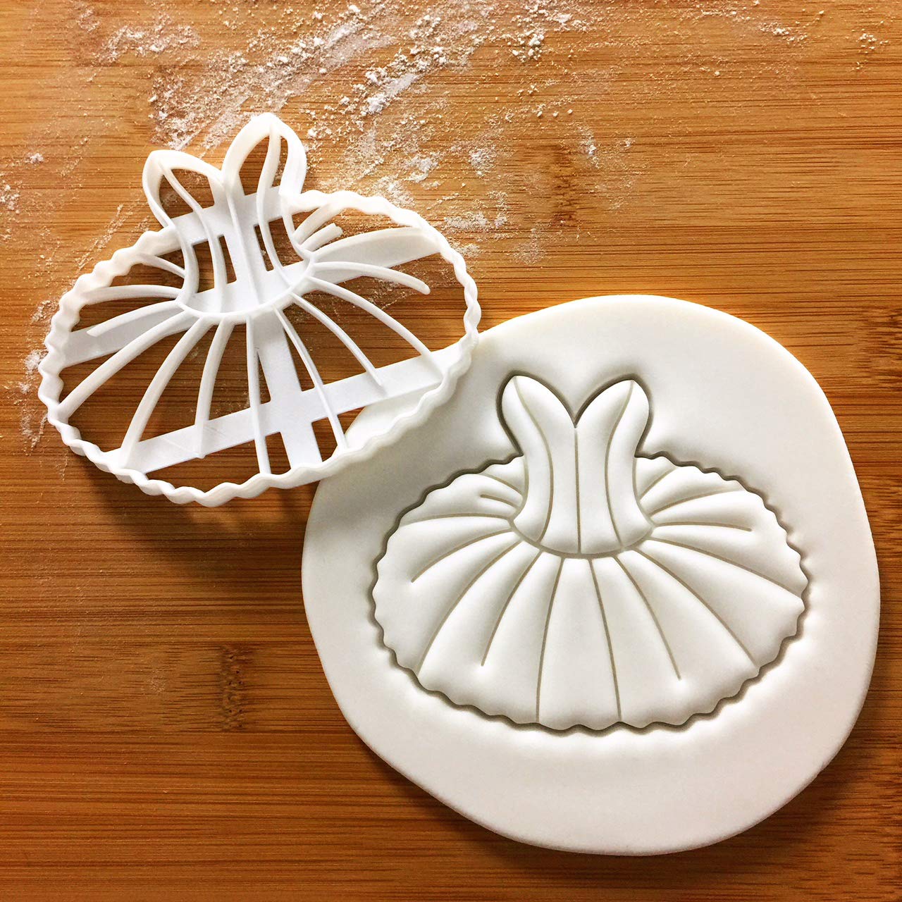 Bakerlogy Tutu Dress Cookie Cutter - 1 Piece Stainless Steel Baking Tool for Princess Party, Baby Shower & Birthday Cake Decorations