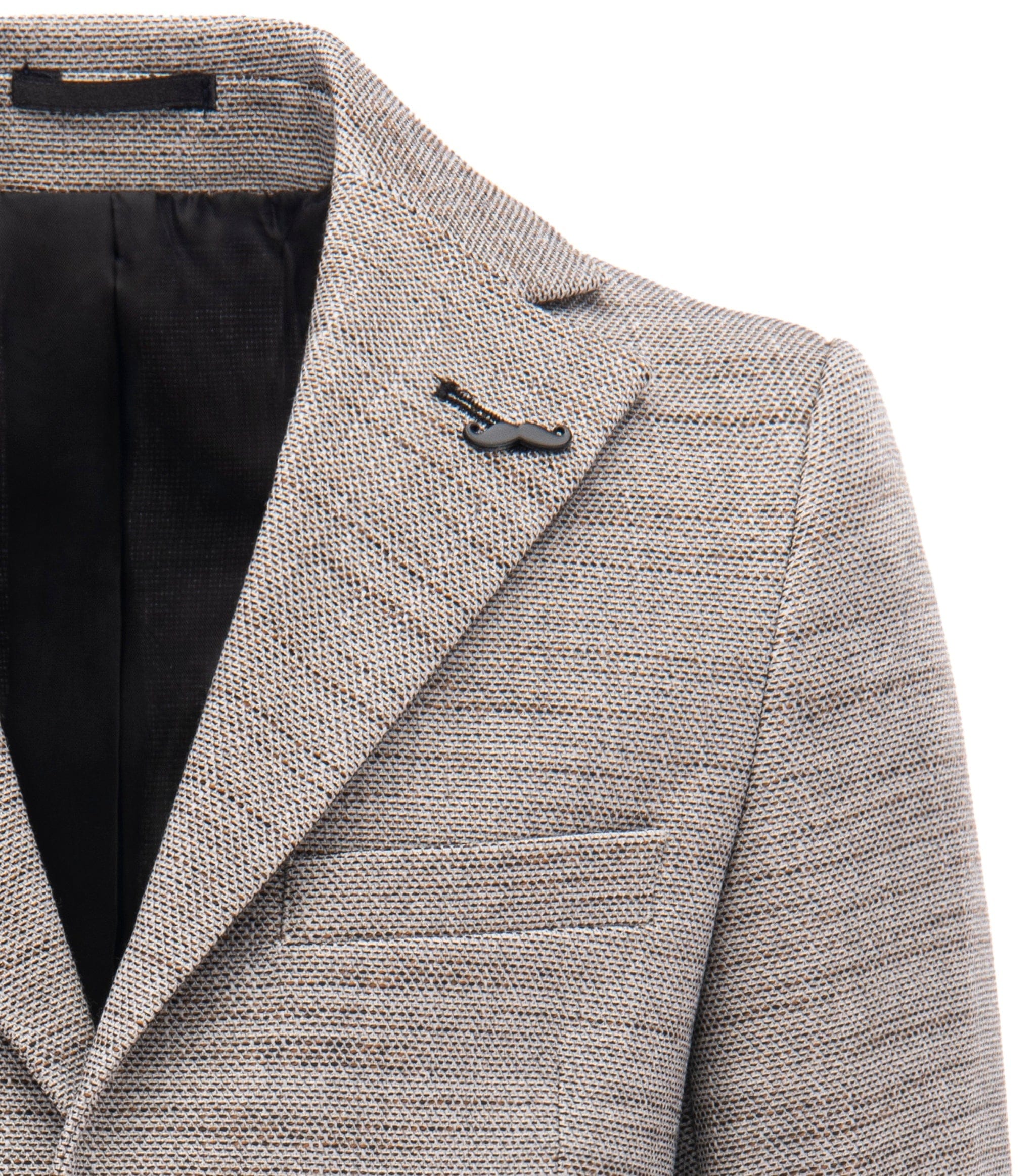 Elegant Beige Tweed Peak Lapel Blazer for Women - Classic Business Formal Jacket for Office, Wedding & Special Occasions