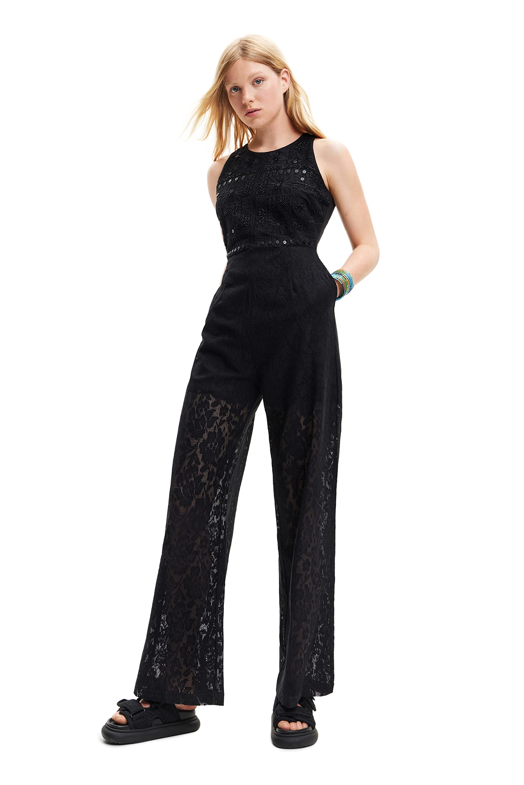 Desigual Women's Knit Overalls - Stylish & Comfortable Jumpsuit for Casual Wear, Work & Travel