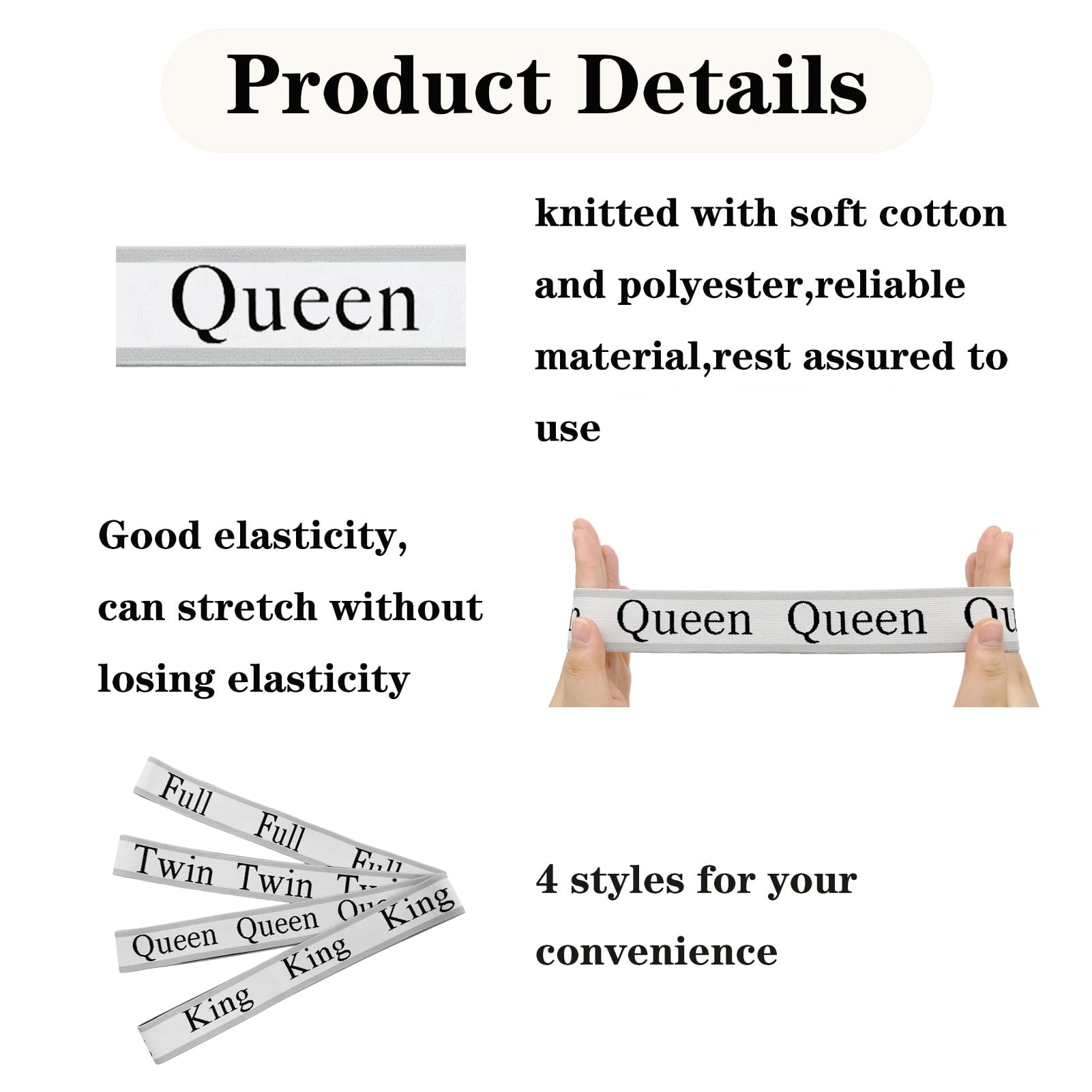 4-Piece Queen Size Bed Sheet Organizer Bands - Elastic Sheet Storage Labels for Closet Organization - Linen Keeper Bands for Bedding Sets (Grey) | Perfect for Organizing Queen Sheets, Blankets & Duvet Covers in Your Bedroom Closet