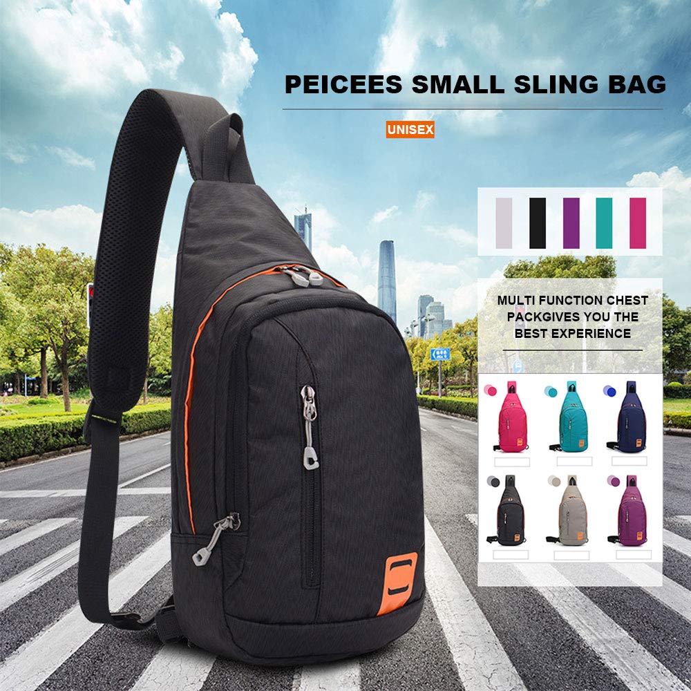 Waterproof Unisex Sling Backpack - Lightweight Crossbody Shoulder Bag for Travel, Hiking & Daily Use | Small Chest Daypack for Men & Women