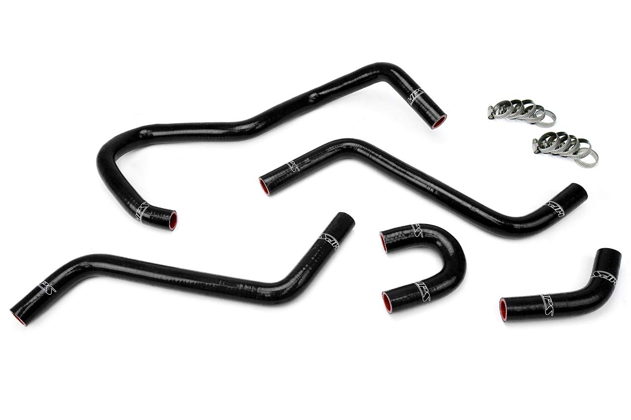 HPS 57-1345-BLK Black Silicone Radiator Coolant Hose Kit - High Performance Cooling Solution for Cars, Trucks & SUVs - Perfect for Engine Upgrades & Maintenance
