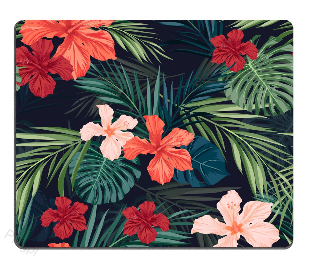 Custom Tropical Plants & Palm Tree Banana Leaves Mouse Pad - Non-Slip Gaming & Office Desk Mat for Computers, Laptops - Perfect for Work, Home & Gaming Setup