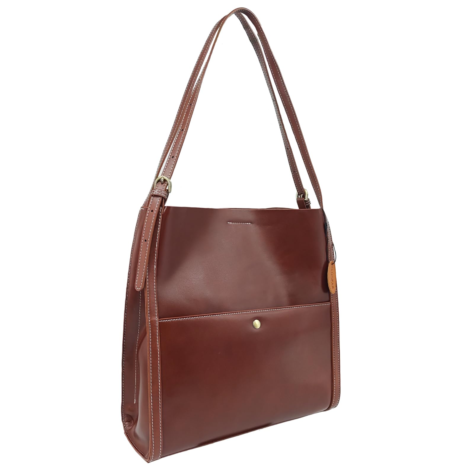 Genuine Leather Women's Medium Bucket Shoulder Bag - Premium Spacious Hobo Handbag for Work, Travel & Everyday Use