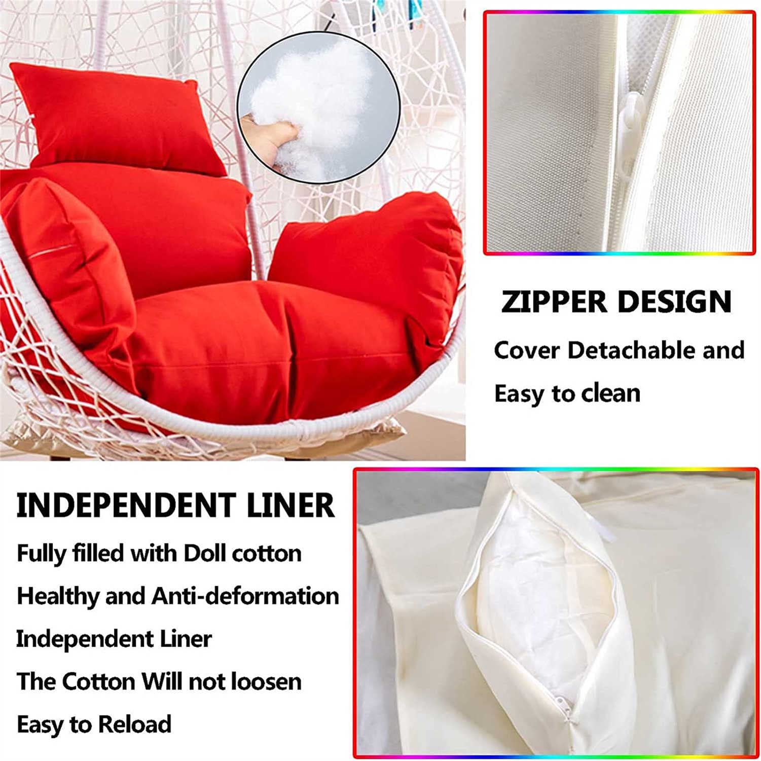 Thickened Hanging Basket Seat Cushion - Comfortable Swing Egg Chair Pad for Indoor & Outdoor Use - Perfect for Patio, Garden, Yard, and Hammock Relaxation