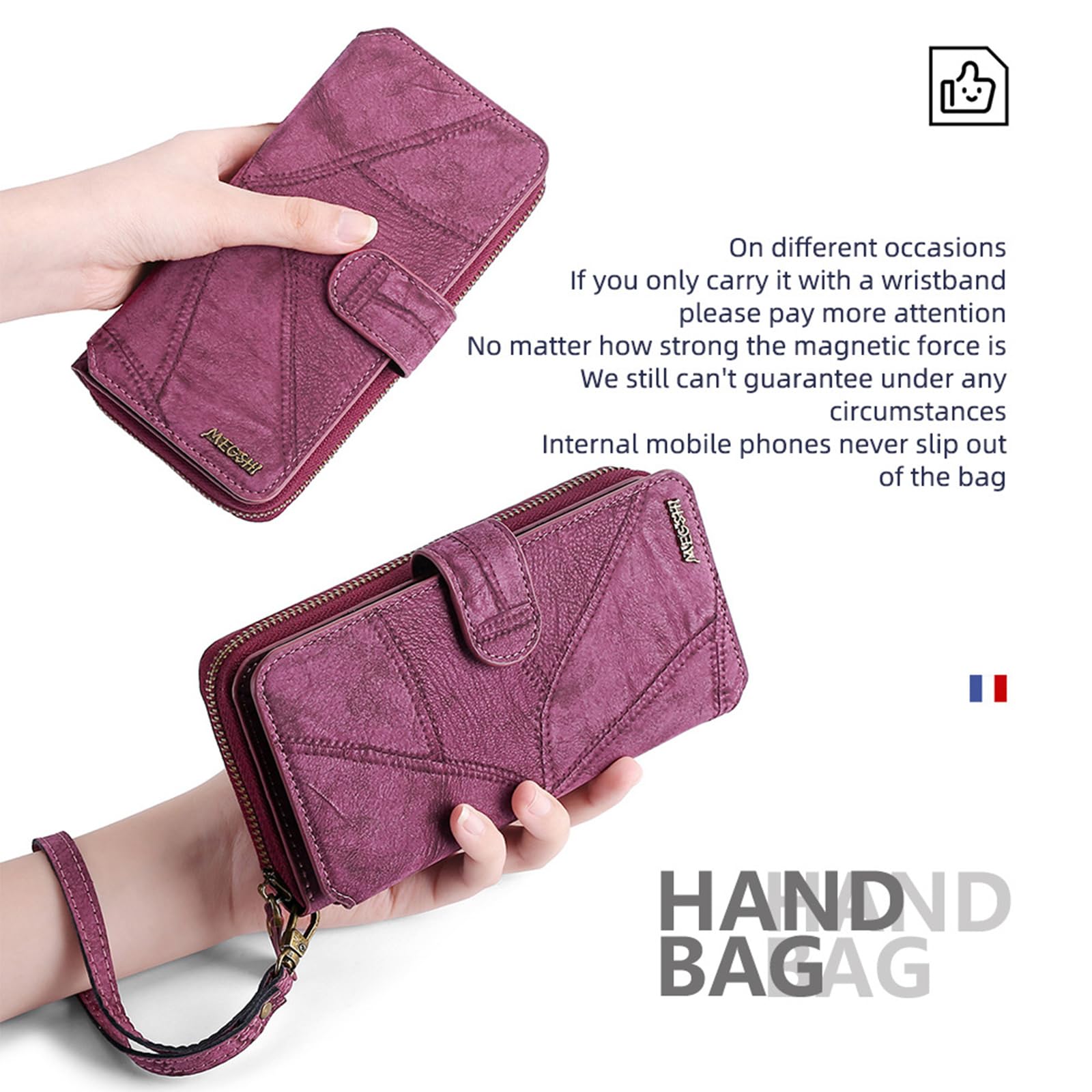 Premium PU Leather Magnetic Wallet Case for Samsung Galaxy S24 Ultra/S24+/S24 - Zipper Card Holder & Stand Cover with Full Protection (Red) | Perfect for Business, Travel & Everyday Use