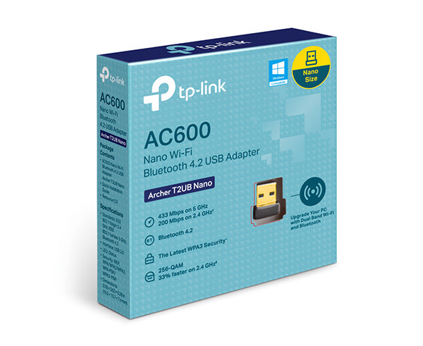 AC600 Nano WiFi Bluetooth 4.2 USB Adapter for PC - Dual Band Wireless Network Adapter, Mini USB Dongle for Laptop Desktop - Fast & Stable Internet Connection for Gaming, Streaming & Work