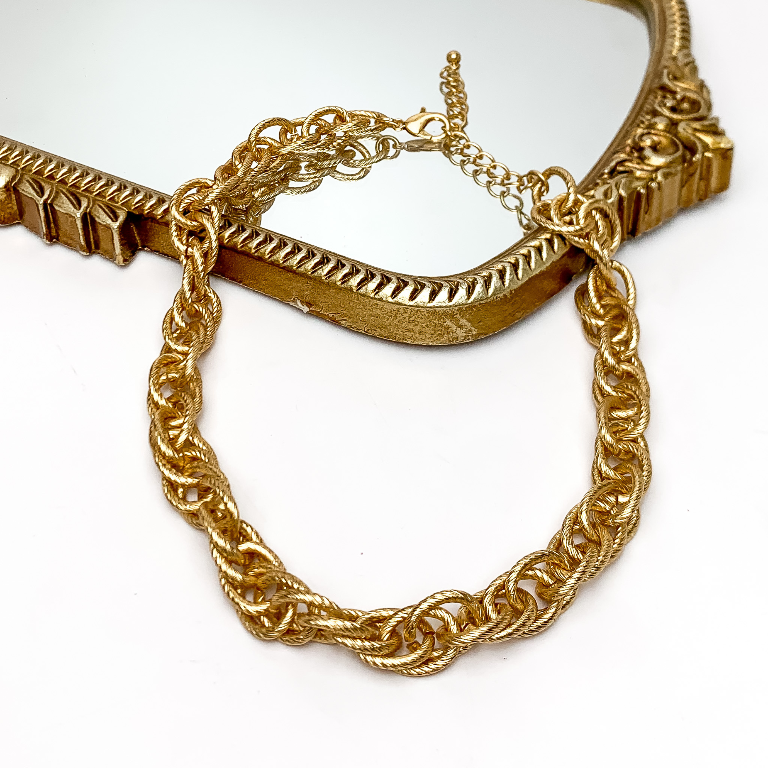 Back To Basics Gold Tone Chain Necklace for Women - Classic Layering Jewelry for Everyday Wear, Office & Date Night
