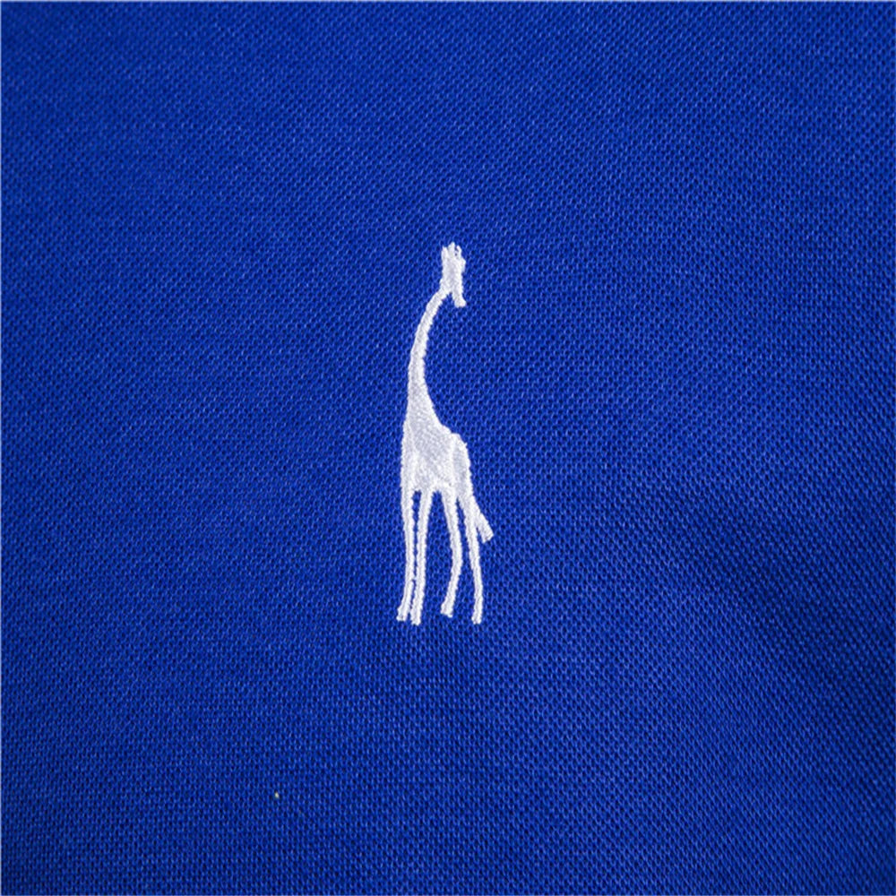 5 Pack Men's Giraffe Print Polo Shirts - Premium Embroidered Short Sleeve Casual & Business Shirts - Breathable Summer Wear for Office, Golf & Social Events - Size BR