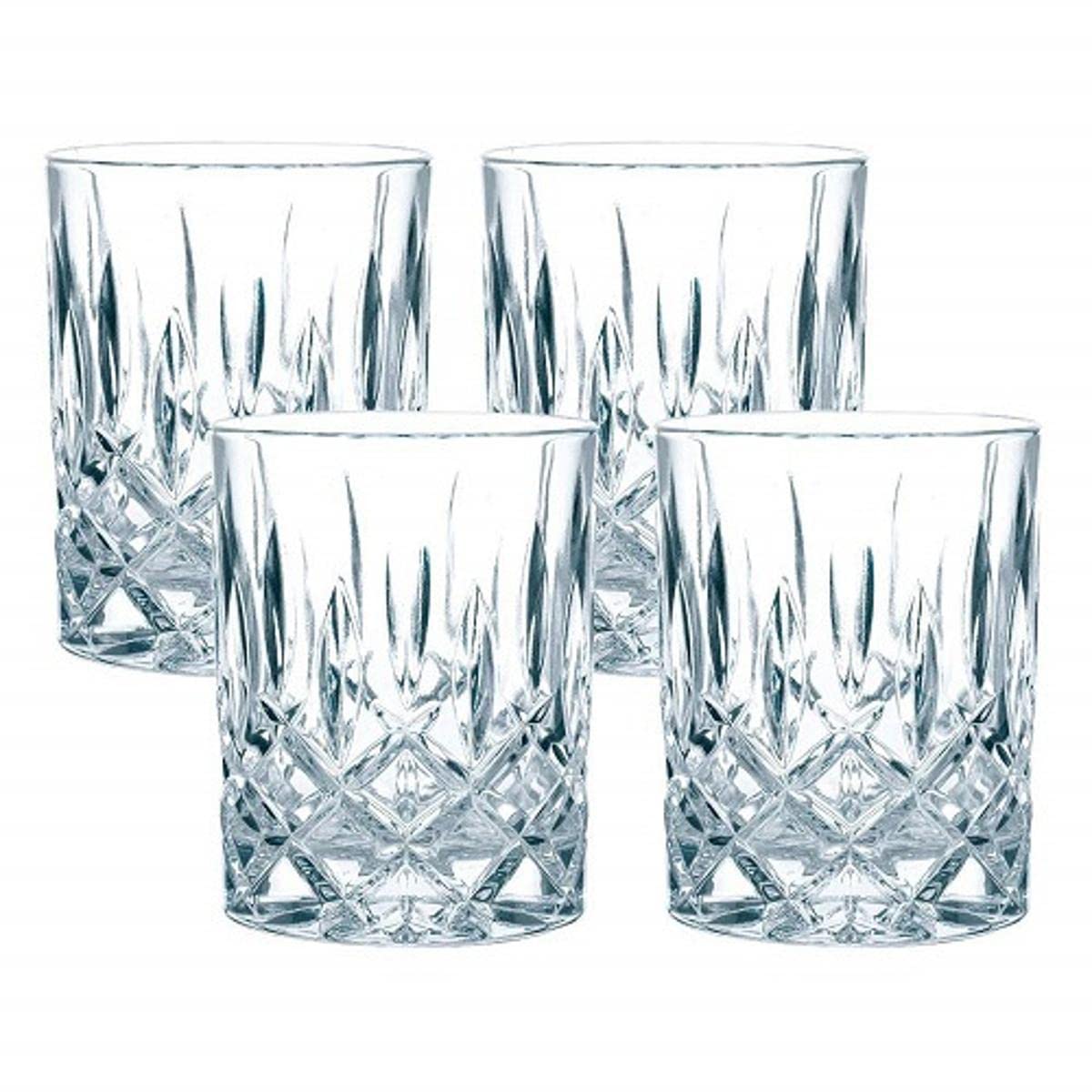 Nachtmann Noblesse Collection Whiskey Glasses - Set of 4 Crystal Clear 10-Oz Tumblers for Scotch, Bourbon, Cocktails & Liquor | Dishwasher Safe | Perfect for Home Bar, Dinner Parties & Gifts
