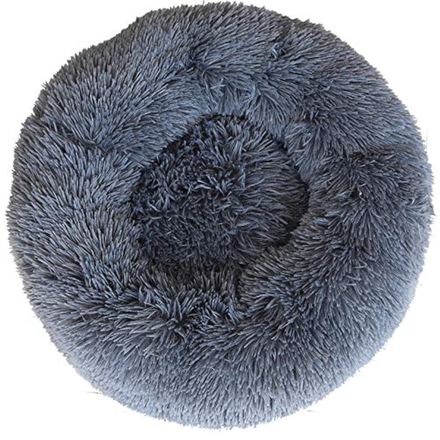 Cozy Plush Round Cat Bed for Small Dogs & Kittens - Soft Warm Pet Donut Bed with Anti-Slip Bottom (36x36x12cm) - Perfect for Indoor Lounging, Napping & Cuddling