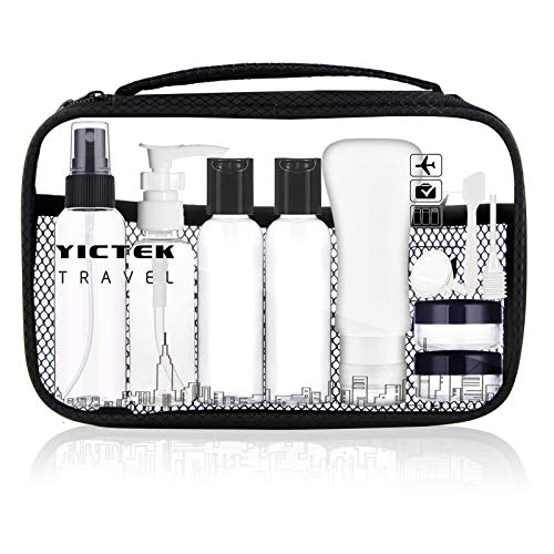 TSA Approved Empty Plastic Travel Bottles Set - Leak Proof Travel Size Toiletries Containers for Liquids, Carry-On Essentials Kit for Women & Men | Perfect for Airplane, Gym, Camping & Vacation