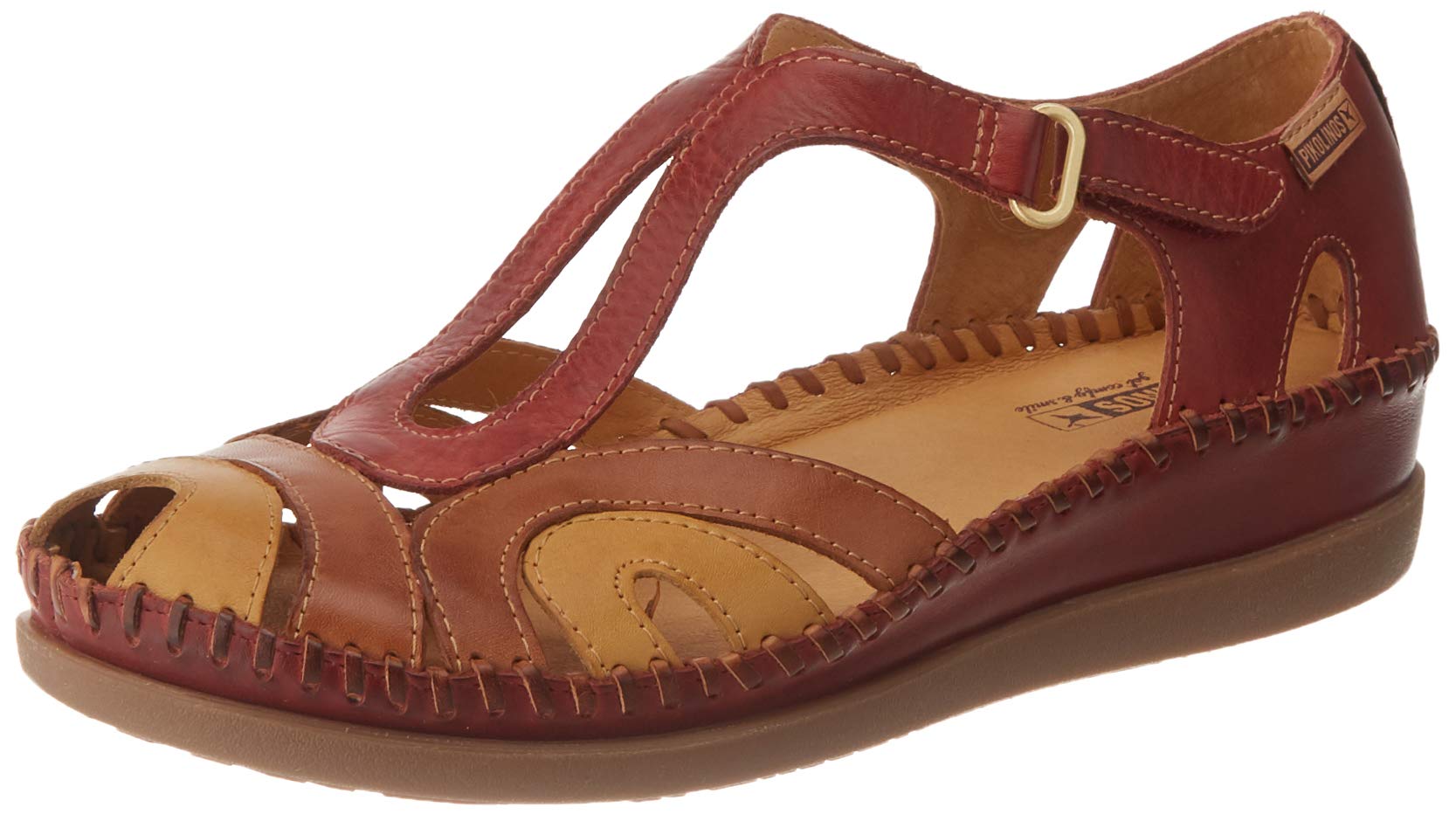 PIKOLINOS Women's Comfortable Closed Toe Sandals | Breathable Leather Summer Shoes for Walking & Travel | Casual & Dressy Style for Outdoors & Vacations