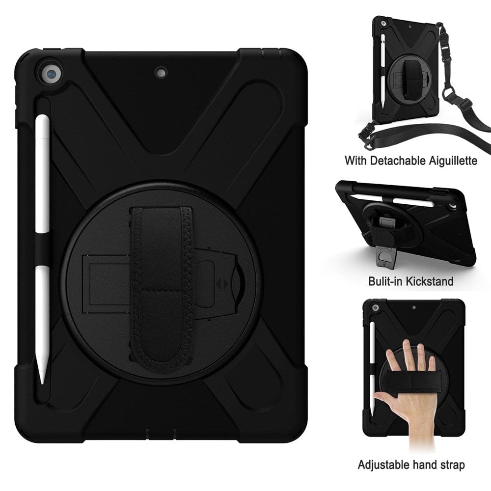 Premium Shoulder & Hand Strap Case for iPad 10.2 (7th/9th Gen) with Built-in Screen Protector - Perfect for Travel, Work & Outdoor Activities