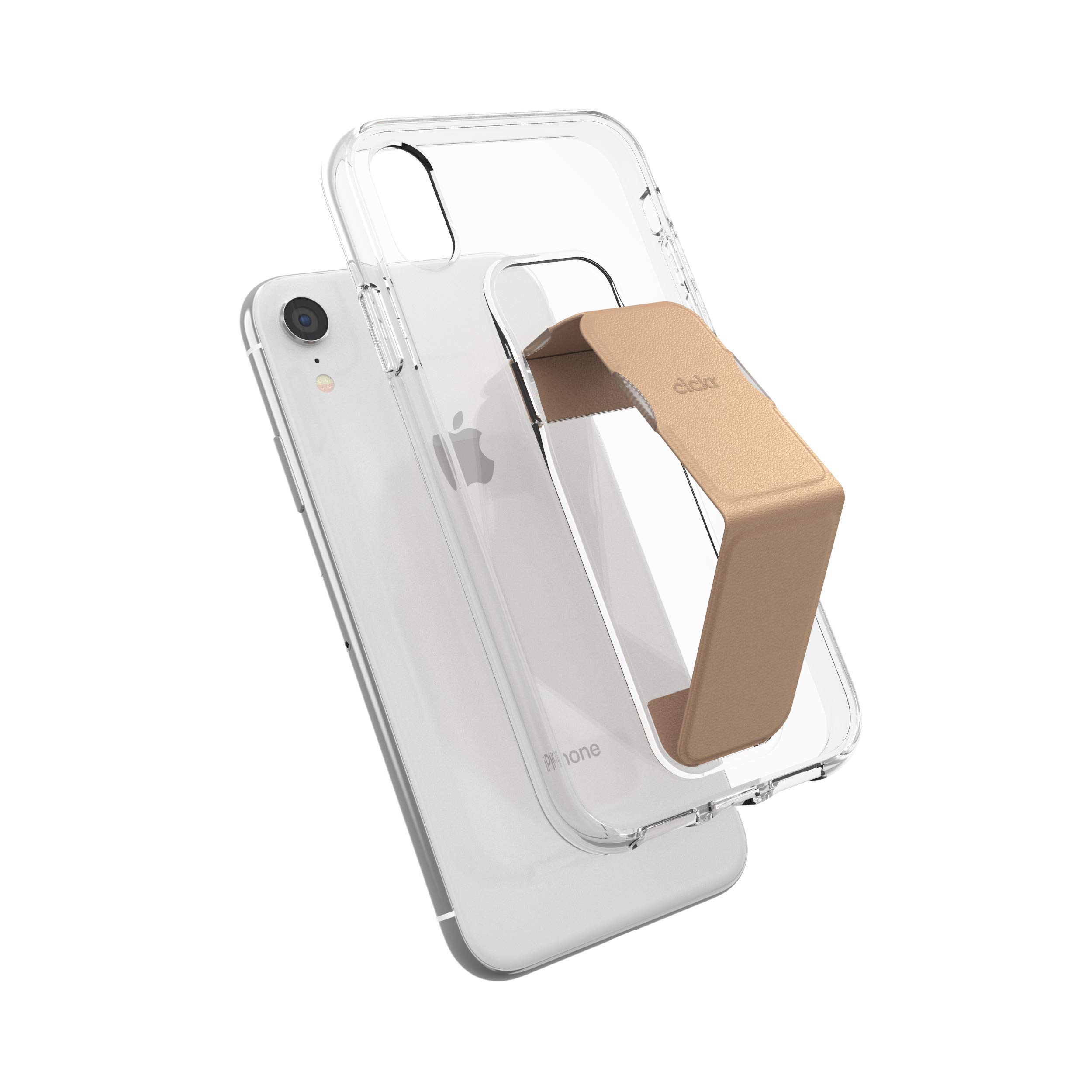 CLCKR iPhone XR Case with Kickstand & Phone Grip Holder - Rose Gold Protective Cover with Expanding Stand | Perfect for Hands-Free Viewing, Gaming, and Video Calls