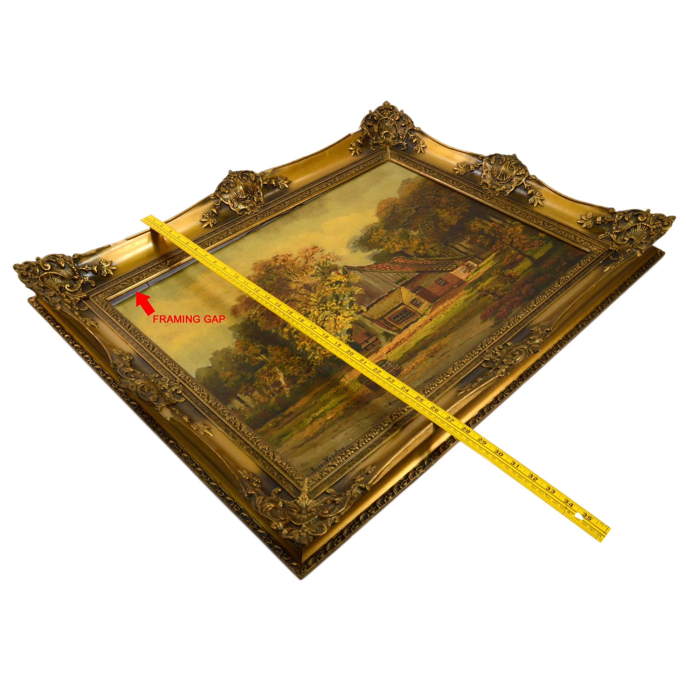 Original Oil Painting on Canvas - Handmade Artwork with Ornate Frame by Unknown Artist JAADV.KREATEN - Perfect for Home Decor, Living Room Wall Art & Gift Ideas